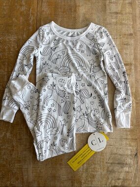 NWT Caden Lane Girls Unicorn & Rainbow Pajama Set 4t